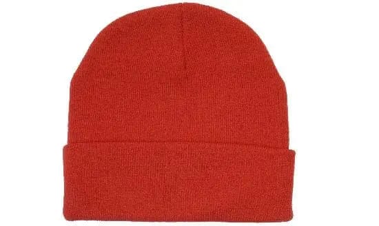 Headwear Knitted Acrylic Beanie X12 - 4243 in Red